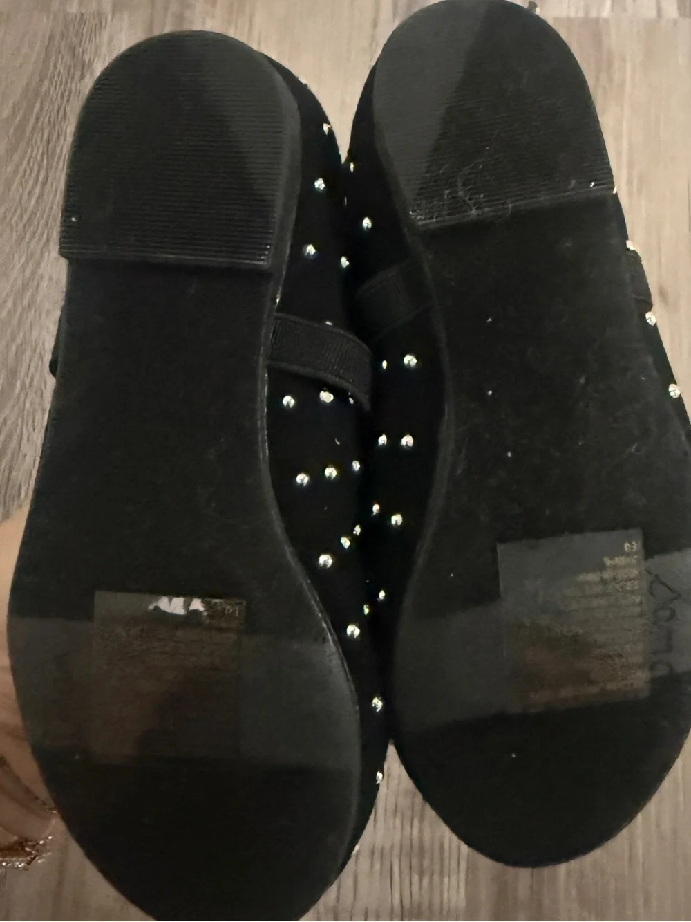 Sam Edelman Black Studded Mary Jane Ballet Flats with Bow